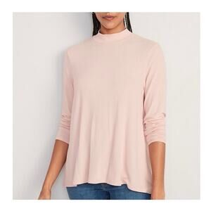 Old Navy Mock-Neck Rib-Knit Swing T-Shirt